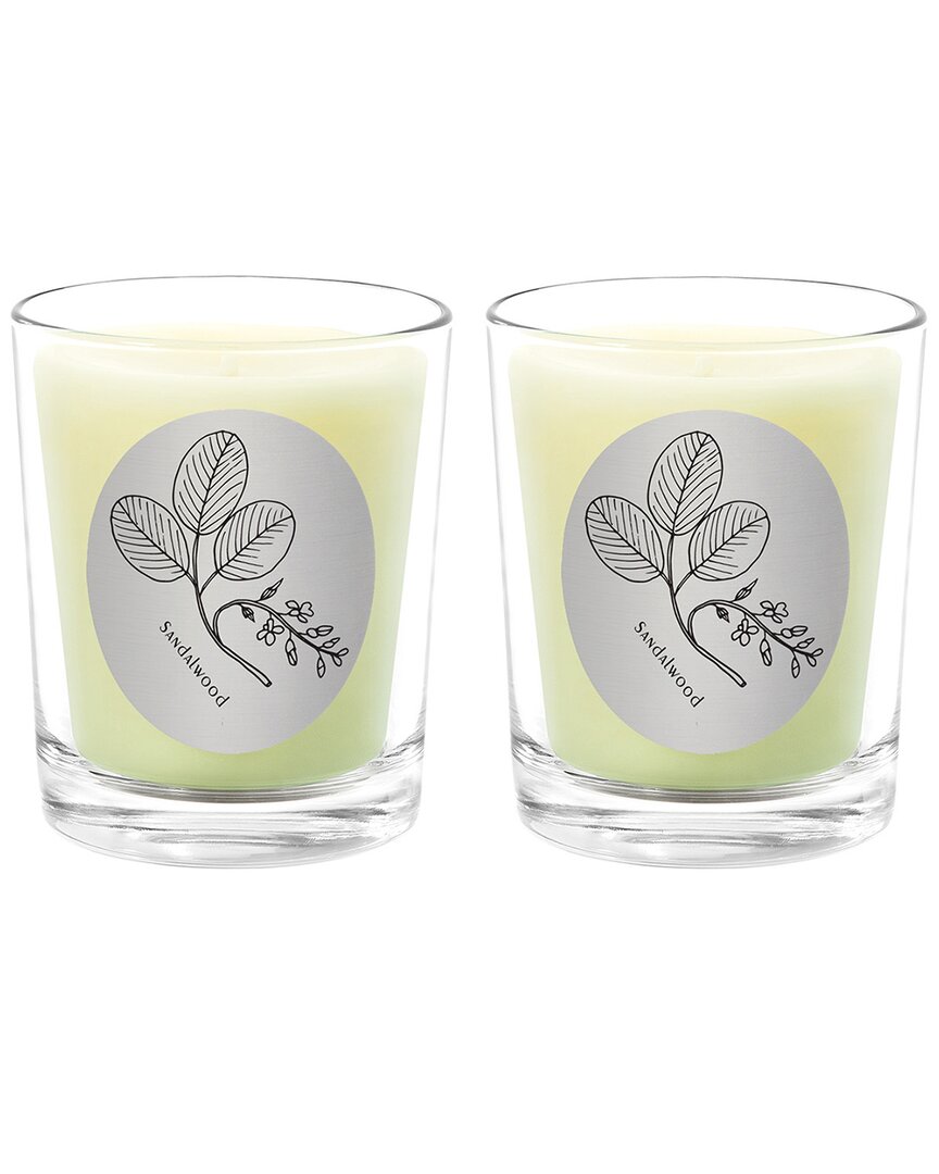 Qualitas Sandalwood Two Scented Beeswax Candle Set In White