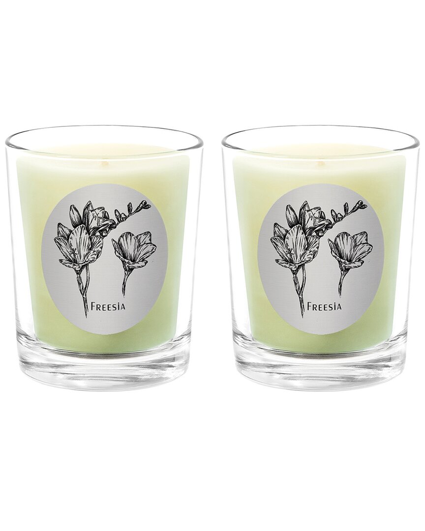 Qualitas Freesia Two Scented Beeswax Candle Set In White