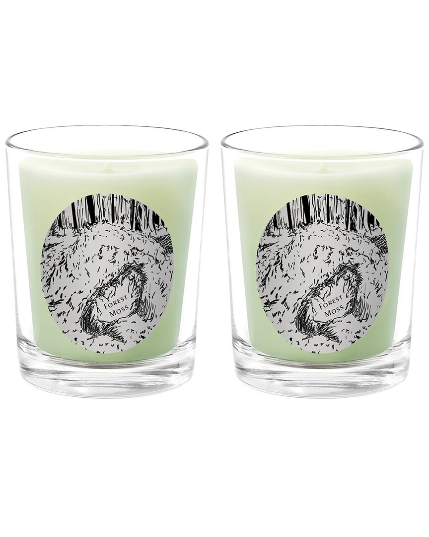 Qualitas Forest Moss Two Scented Beeswax Candle Set In White
