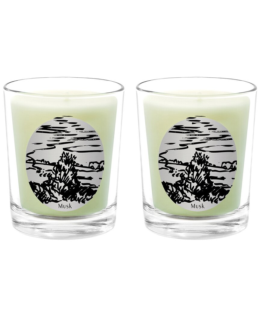 Qualitas Musk Two Scented Beeswax Candle Set In White