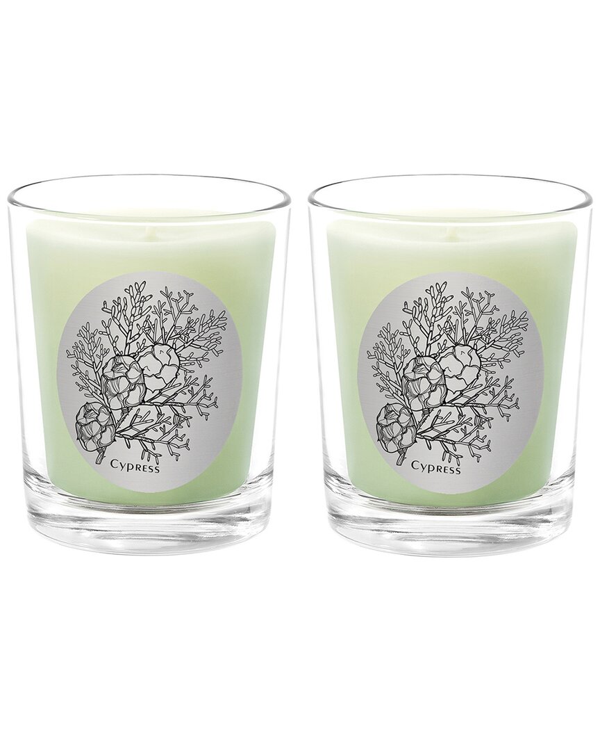 Qualitas Cyprass Two Scented Beeswax Candle Set In White