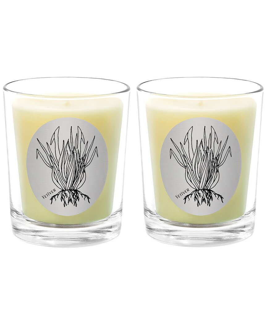 Qualitas Vetiver Two Scented Beeswax Candle Set In White
