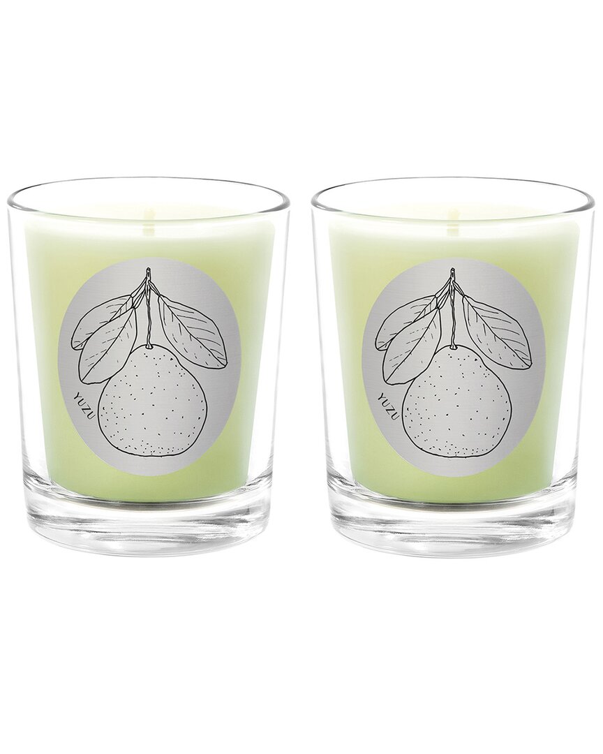 Qualitas Yuzu Two Scented Beeswax Candle Set In White