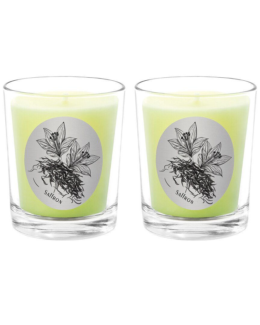 Qualitas Saffron Two Scented Beeswax Candle Set In White