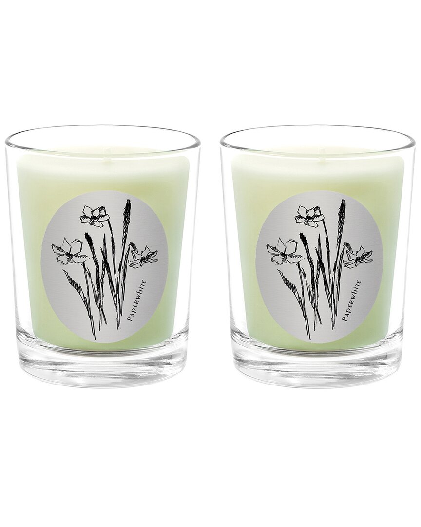 QUALITAS QUALITAS CANDLES PAPERWHITE TWO SCENTED BEESWAX CANDLE SET