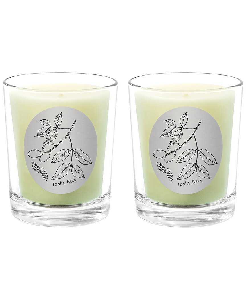 Qualitas Tonka Bean Two Scented Beeswax Candle Set In White