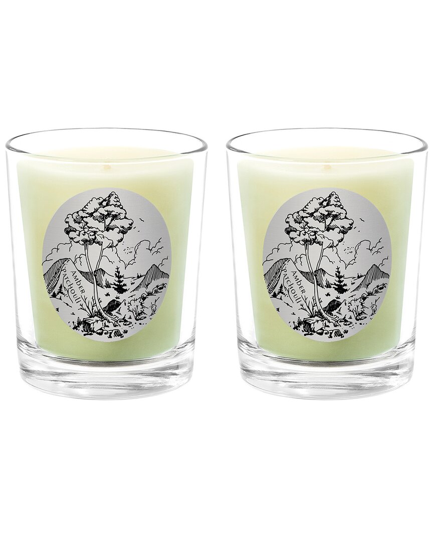 Qualitas Amber Patchouli Two Scented Beeswax Candle Set In White