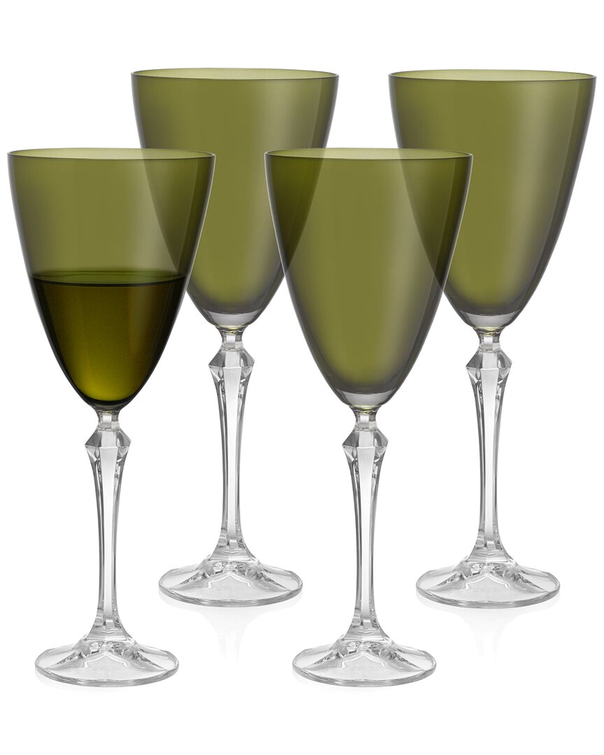 Barski Set Of 4 Vivid 9oz Wine Glasses