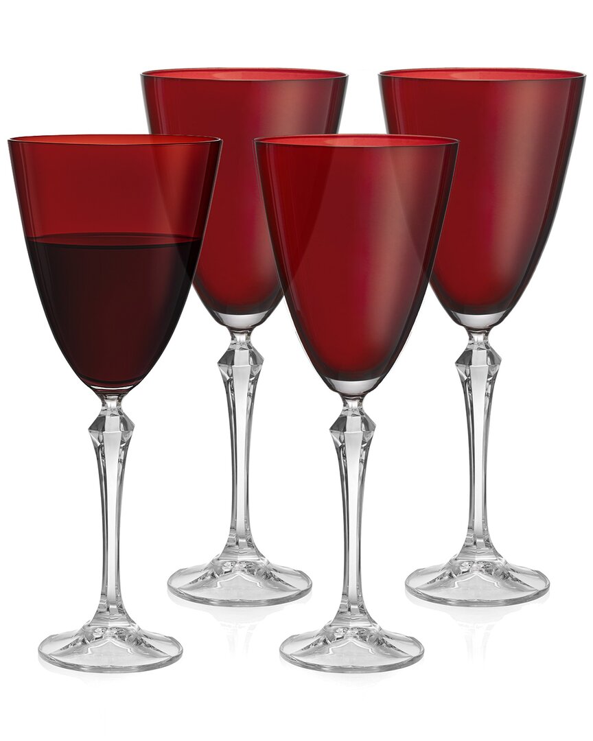 Barski Set Of 4 Vivid 9oz Wine Glasses