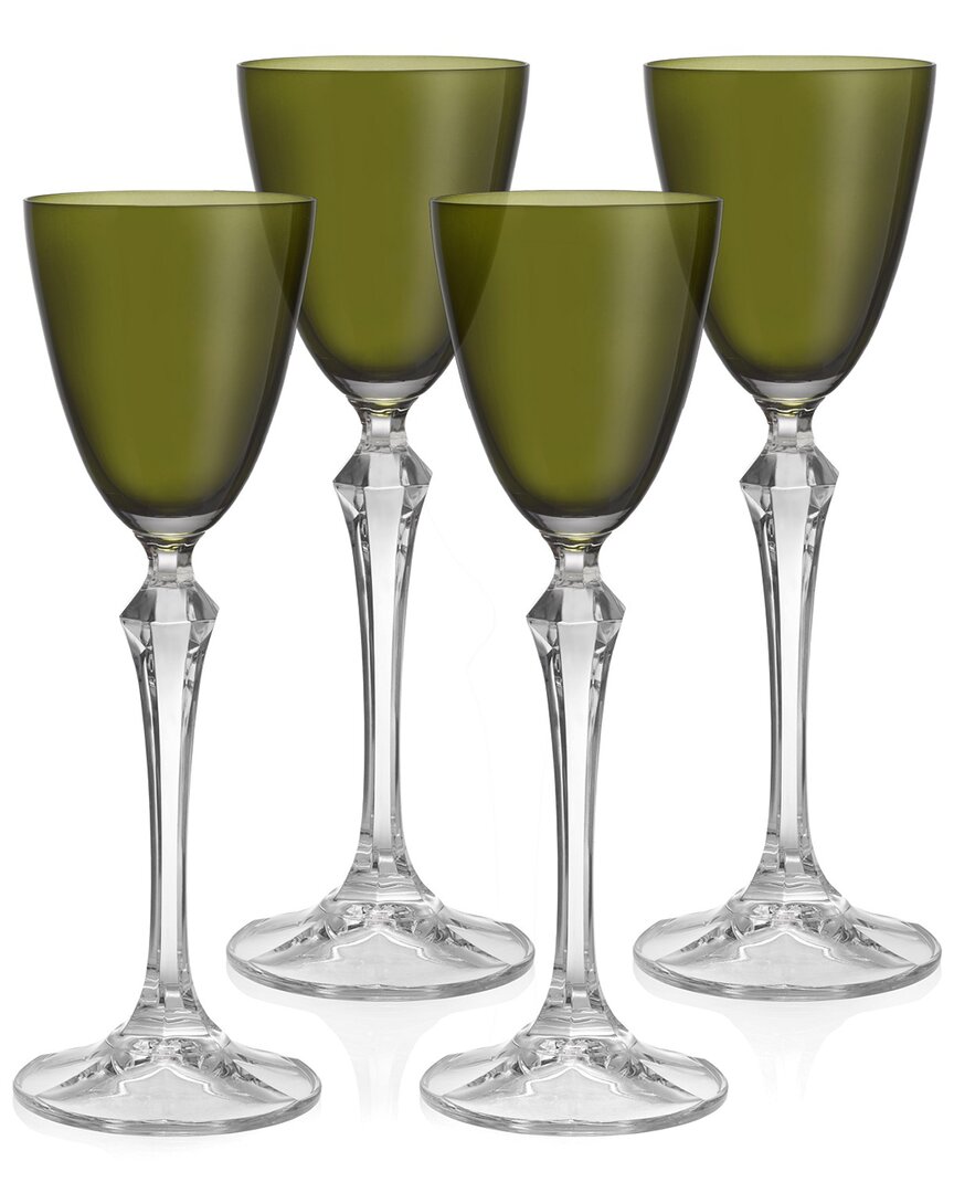 Barski Set Of 4 Vivid 3oz Liquor Glasses