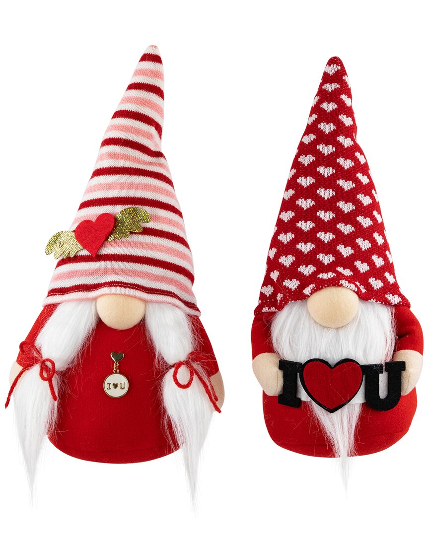 NORTHLIGHT NORTHLIGHT SET OF 2 PLUSH I HEART U VALENTINE'S DAY GNOMES