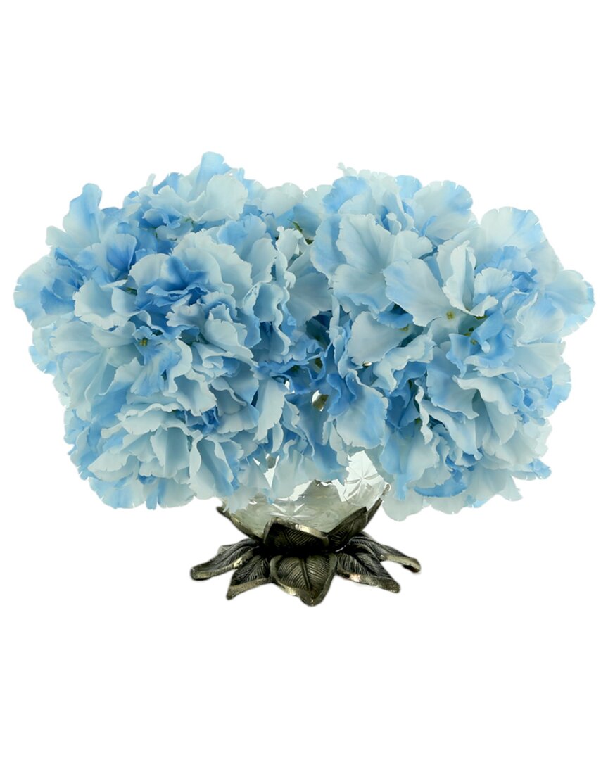 Shop Creative Displays Blue Hydrangea Arrangement In Decorative Glass Vase