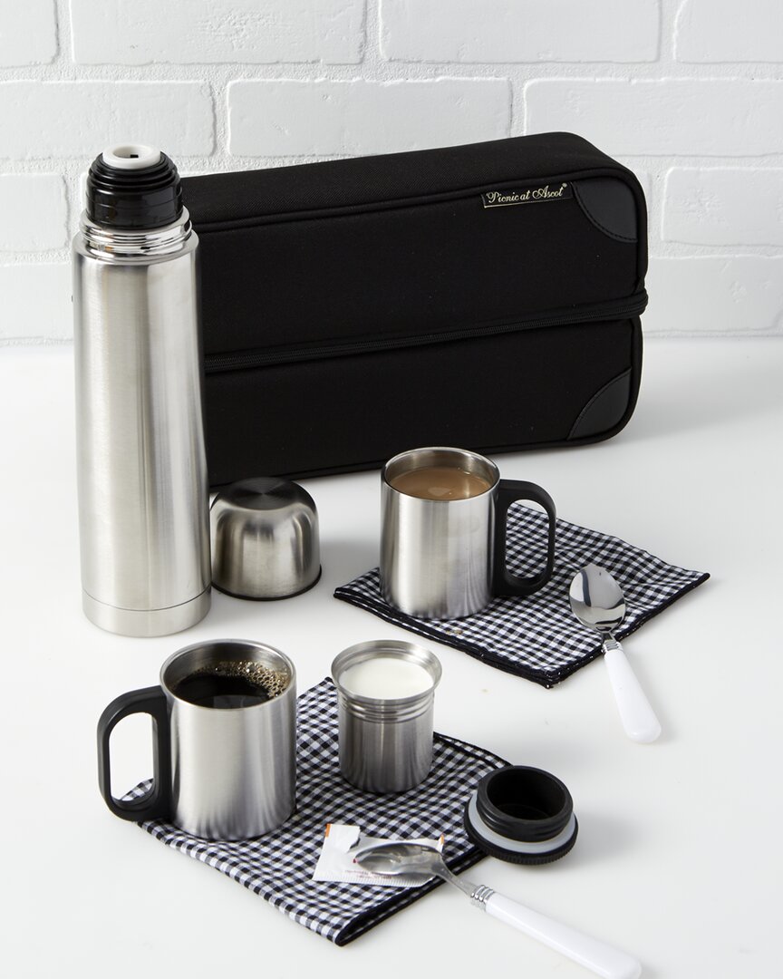 Picnic At Ascot Coffee Tote Gift Set In Silver