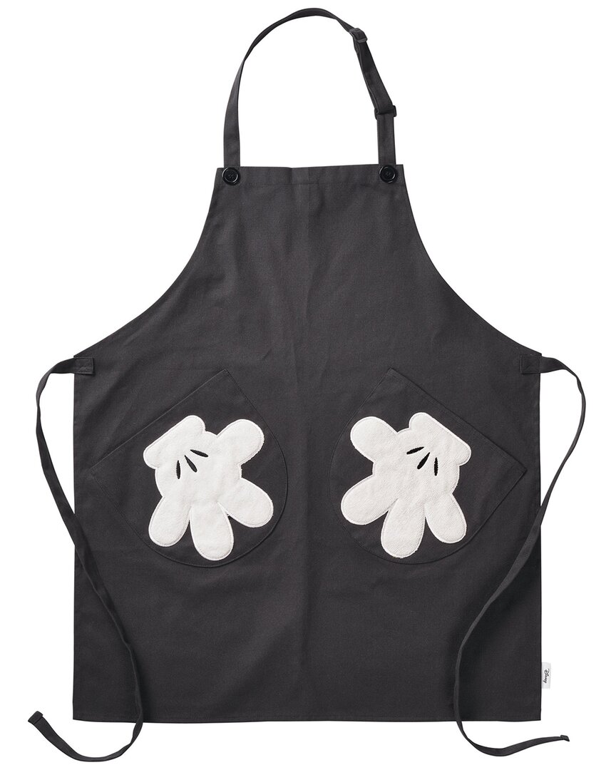 Disney Home Monochrome Adjustable Apron With Glove Pockets In Black