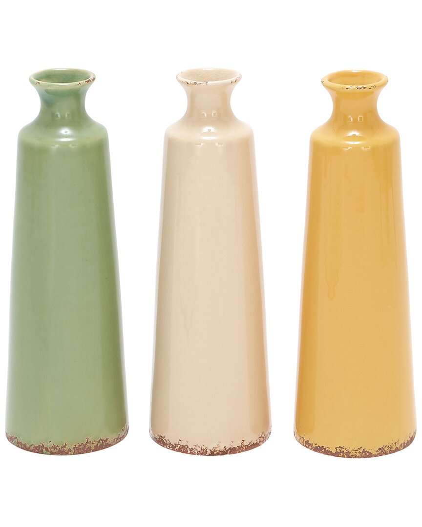 The Novogratz Set Of 3 Multi Colored Ceramic Vase