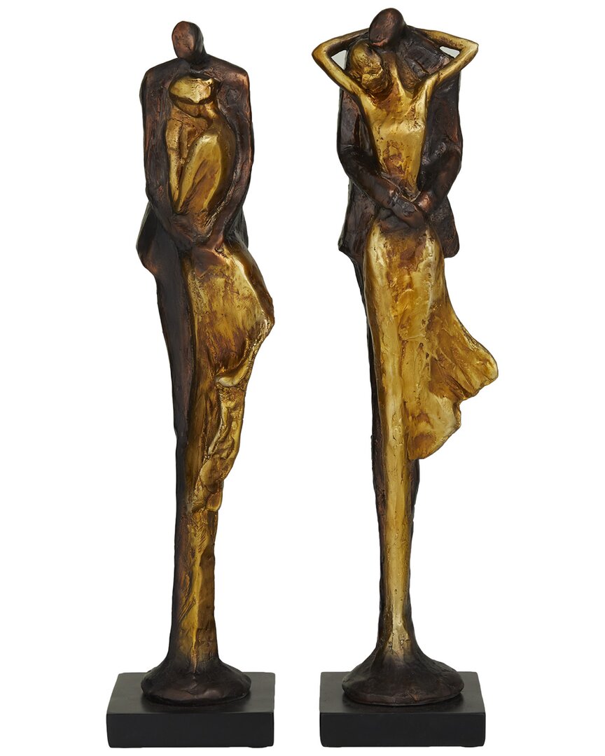 Peyton Lane Set Of 2 Modern People Bronze Polystone Sculpture
