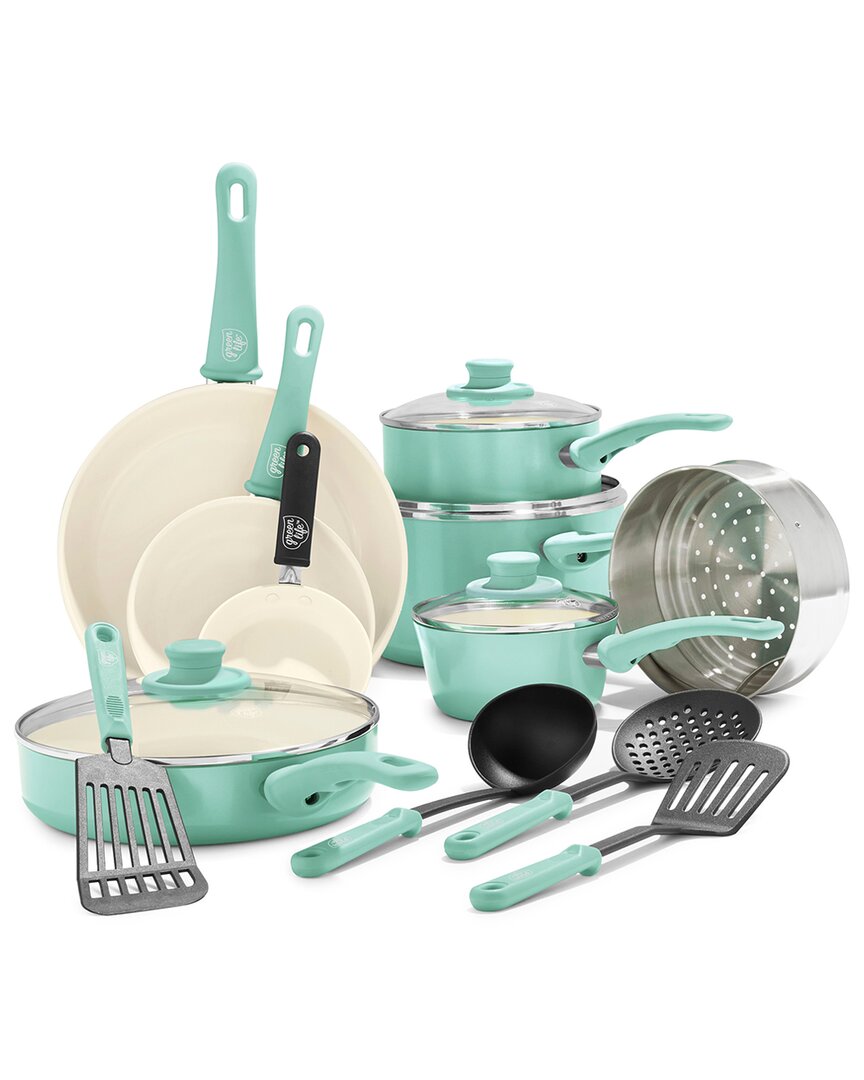 Greenlife Soft Grip Healthy Ceramic Nonstick 16pc Kitchen Cookware Set