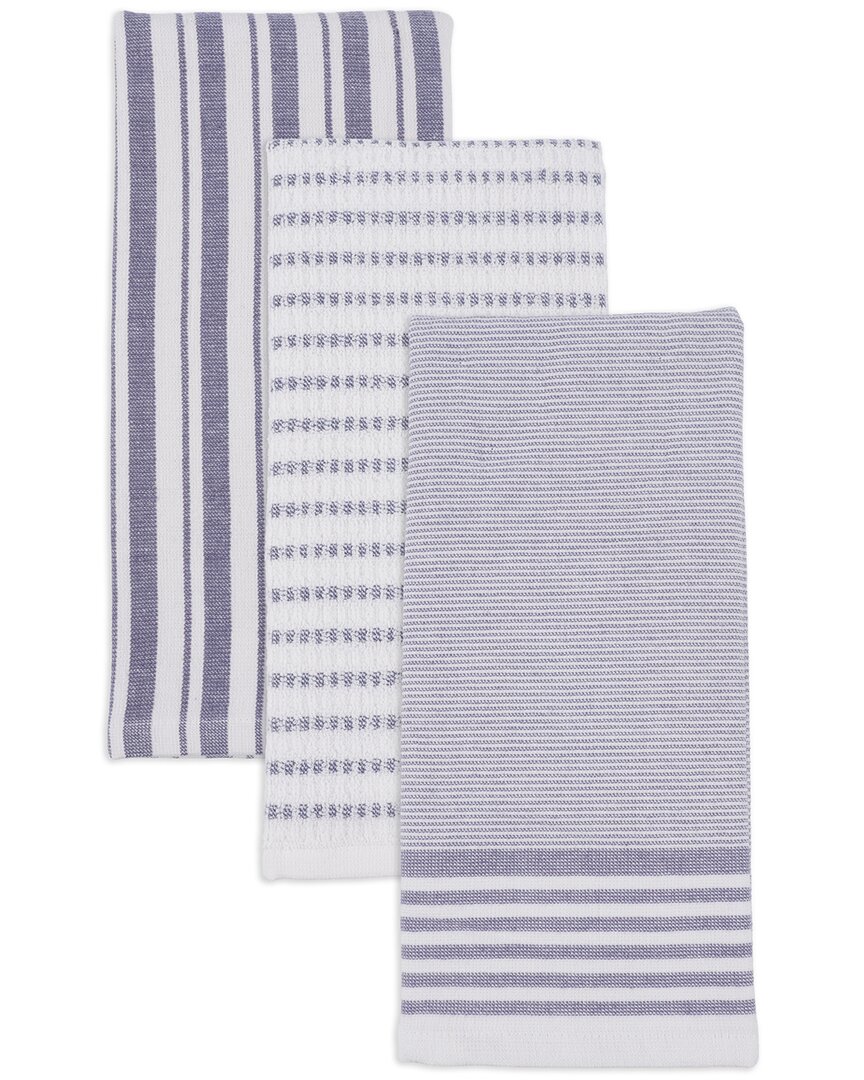 Sur La Table Kitchen Essentials Naples Dual Purpose Kitchen Towels Set Of 3 In Blue