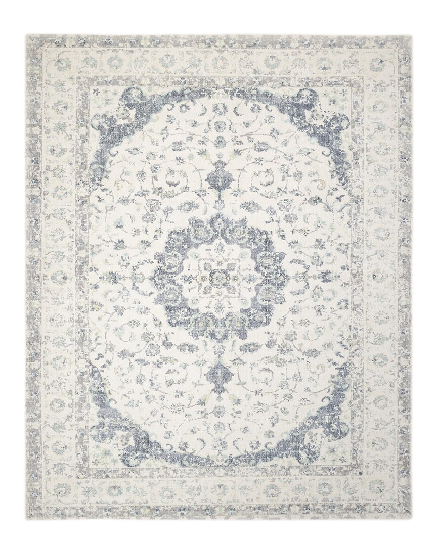 Solo Rugs Leena Contemporary Floral Hand-loomed Wool-blend Area Rug In Ivory