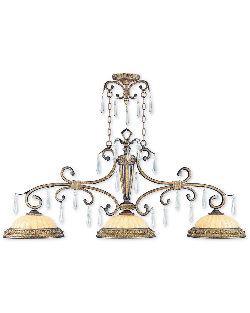 Livex Lighting Discontinued Livex La Bella 3-light Vintage Gold Leaf Island