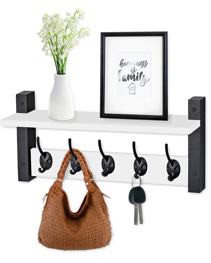Sorbus Xl Wall Mount Coat Hooks Floating Shelf In Multi