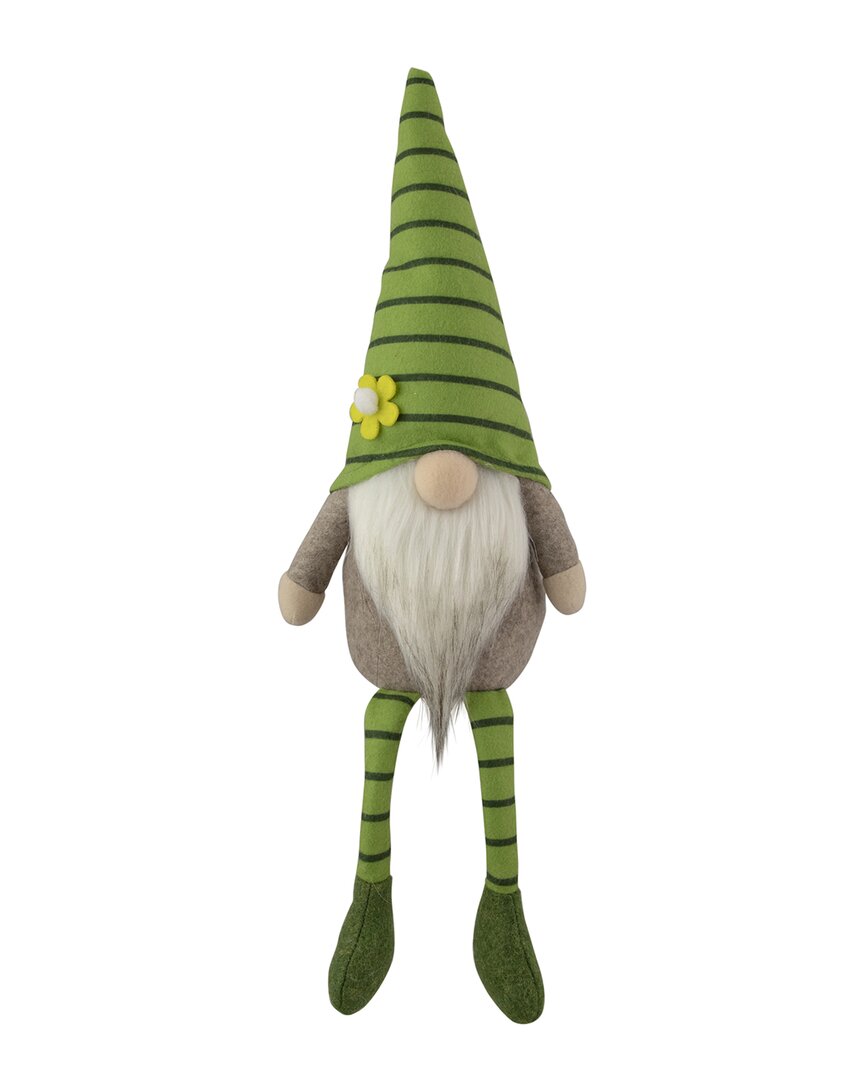 Northlight Striped Gnome With Crossed Legs In Green