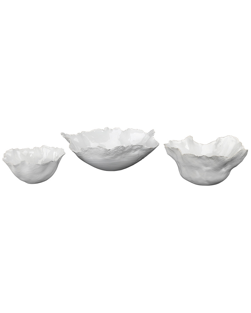 Shop Jamie Young Set Of 3 Fleur Ceramic Bowls