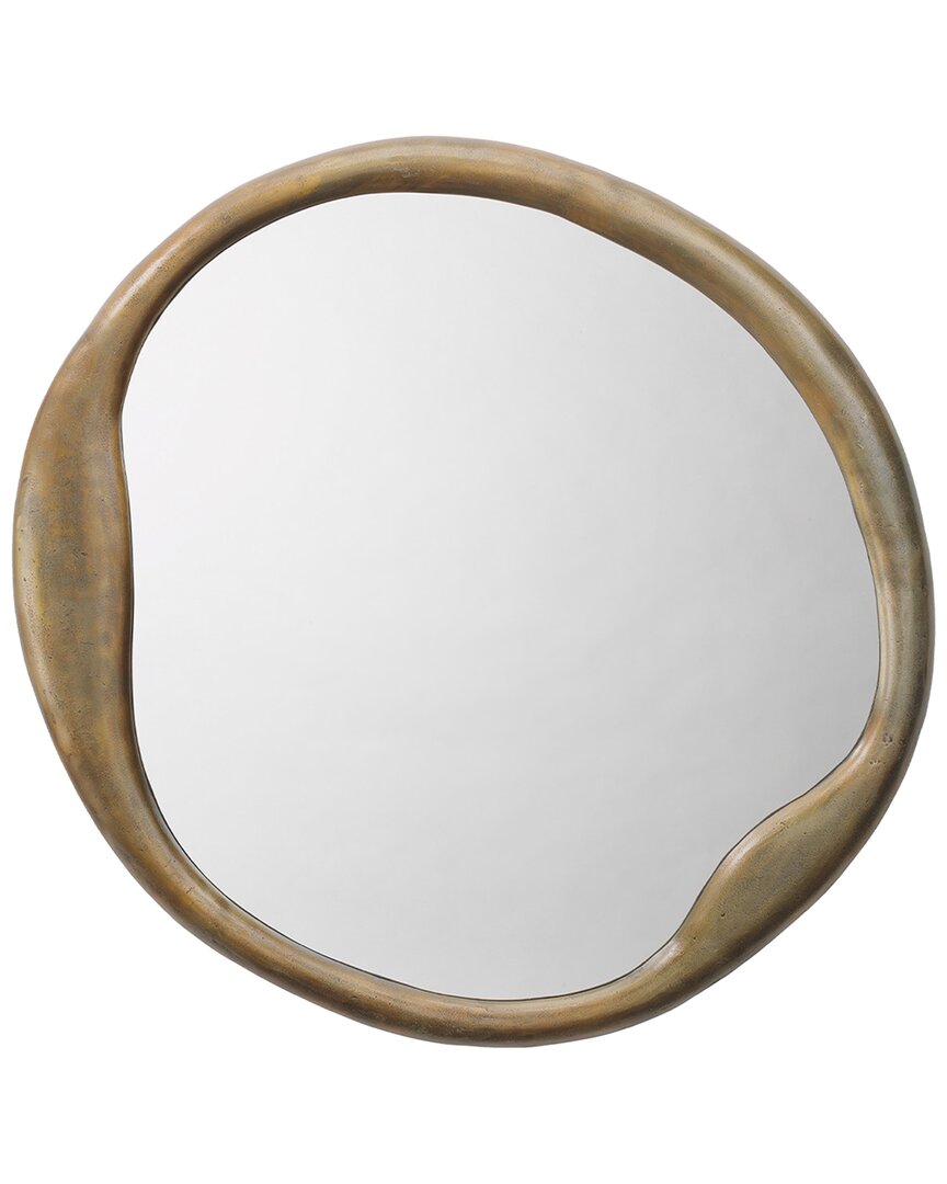 Jamie Young Organic Round Mirror In Brass