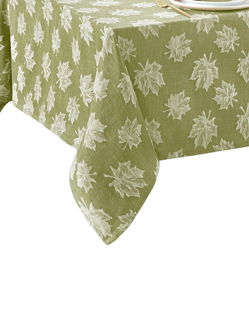 Elrene Home Fashions Falling Leaves Jacquard Tablecloth In Green
