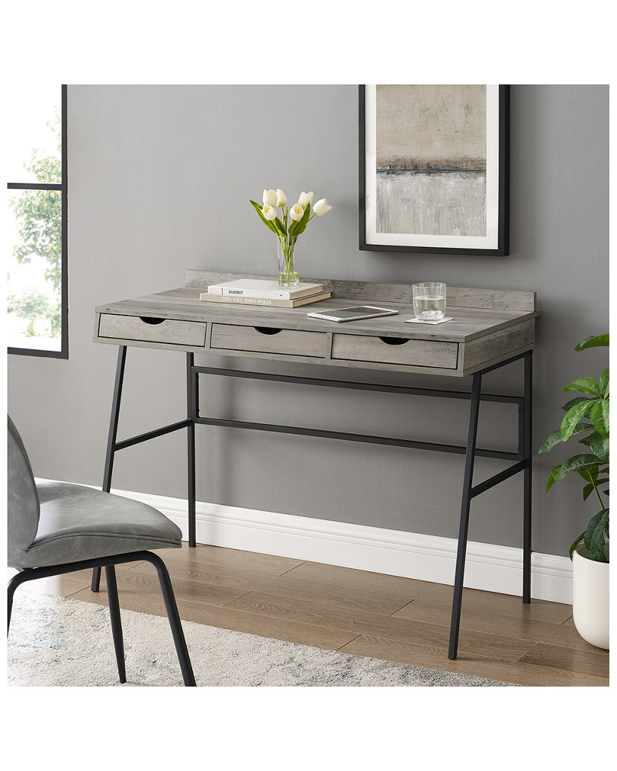 Hewson 42in 3-drawer Angled Front Desk