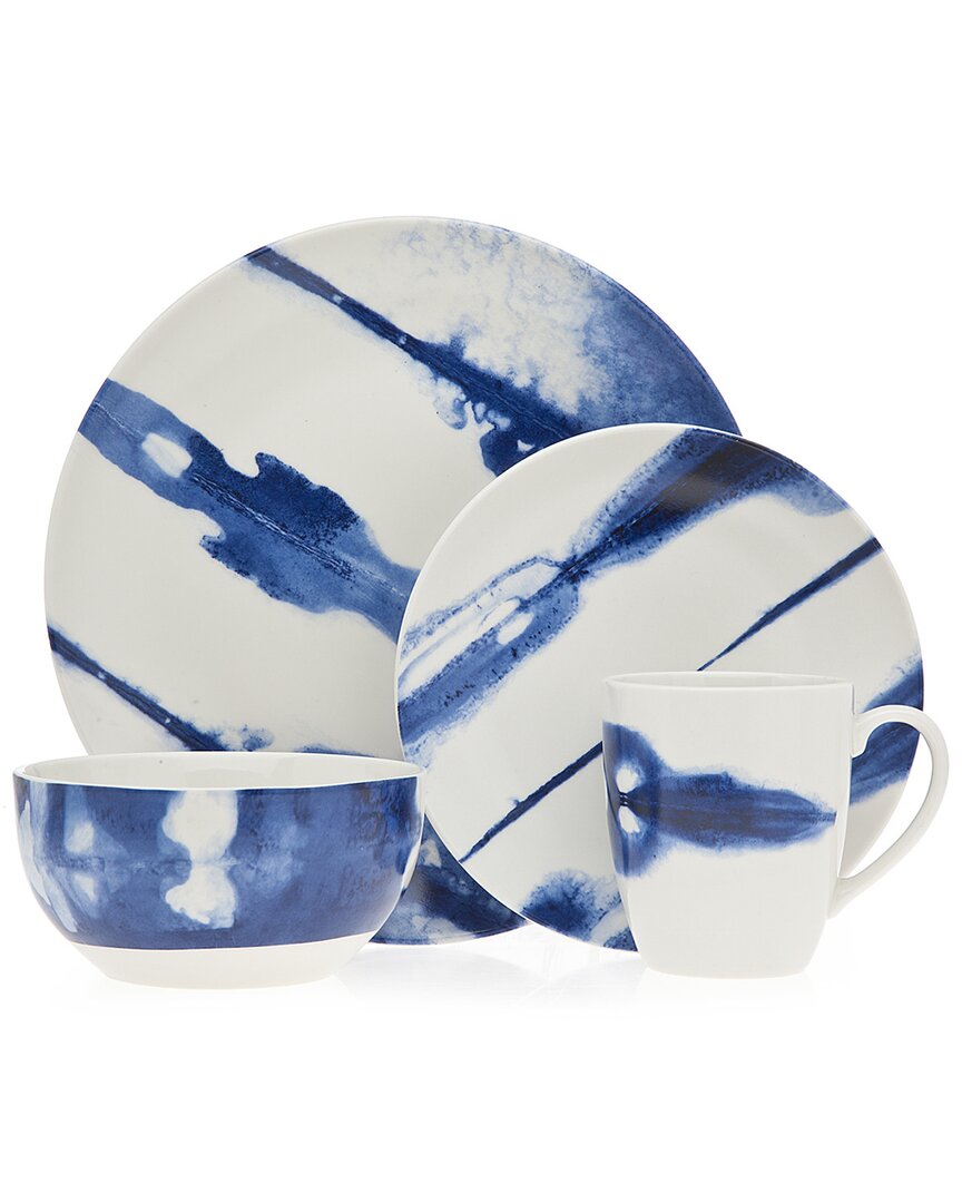 Godinger Cielo 16pc Porcelain Dinnerware Set In Blue
