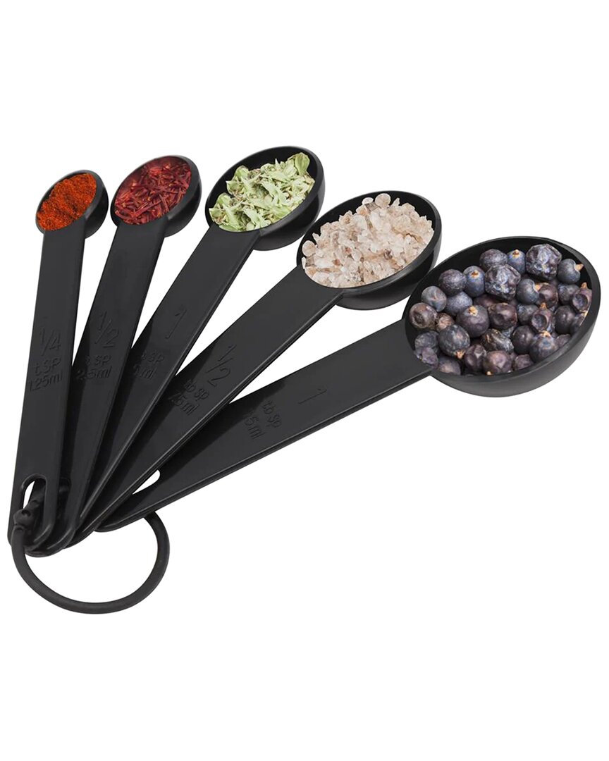 Nutrichef Kitchen Measuring Spoons In Black