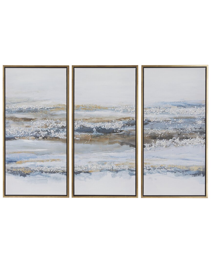 Peyton Lane Blue Polystone Contemporary Landscape Framed Wall Art