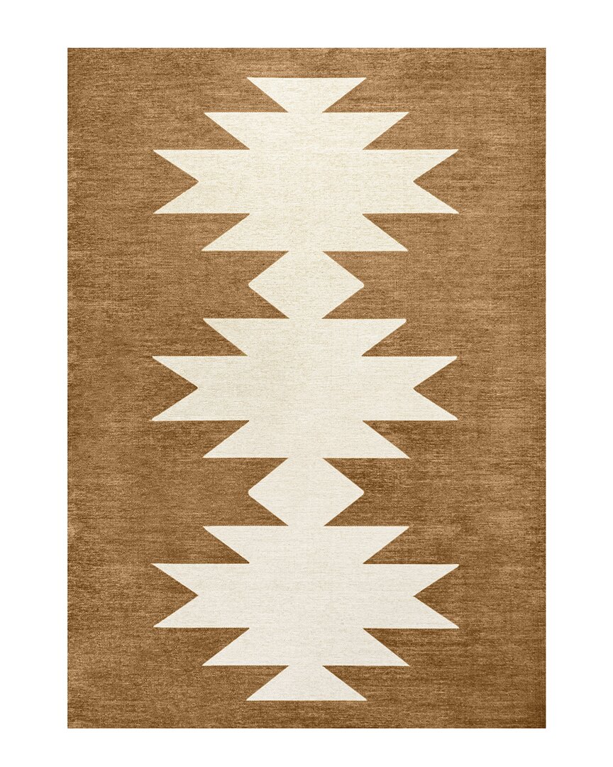 Shop Jonathan Y Chayton Minimalist Geometric Machine-washable Rug In Rust