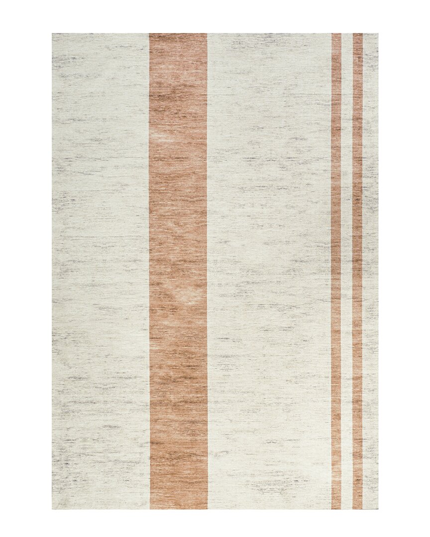 Jonathan Y Raita Modern Distressed Stripe Machine-washable Rug In Ivory