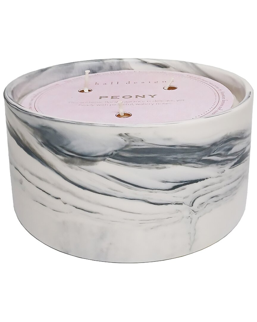 K. Hall Designs Peony Marble Candle In Multi