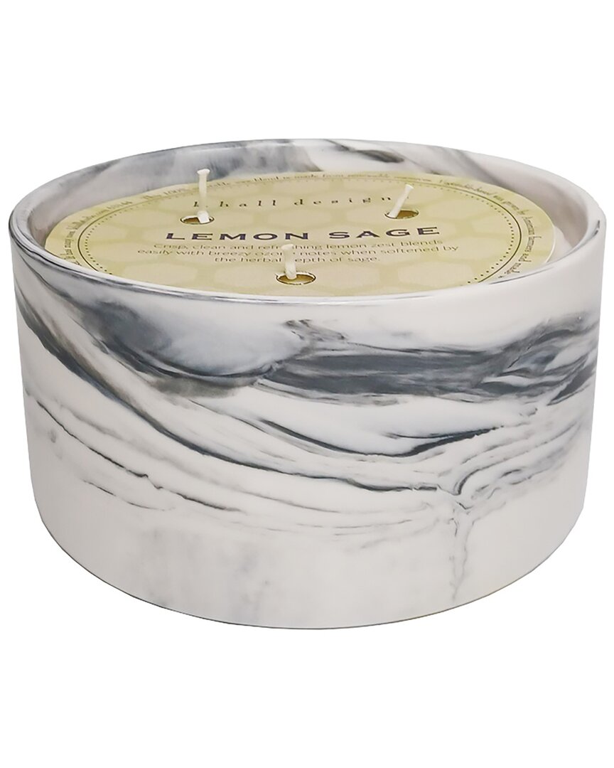 K. Hall Designs Lemon Sage Marble Candle In Multi