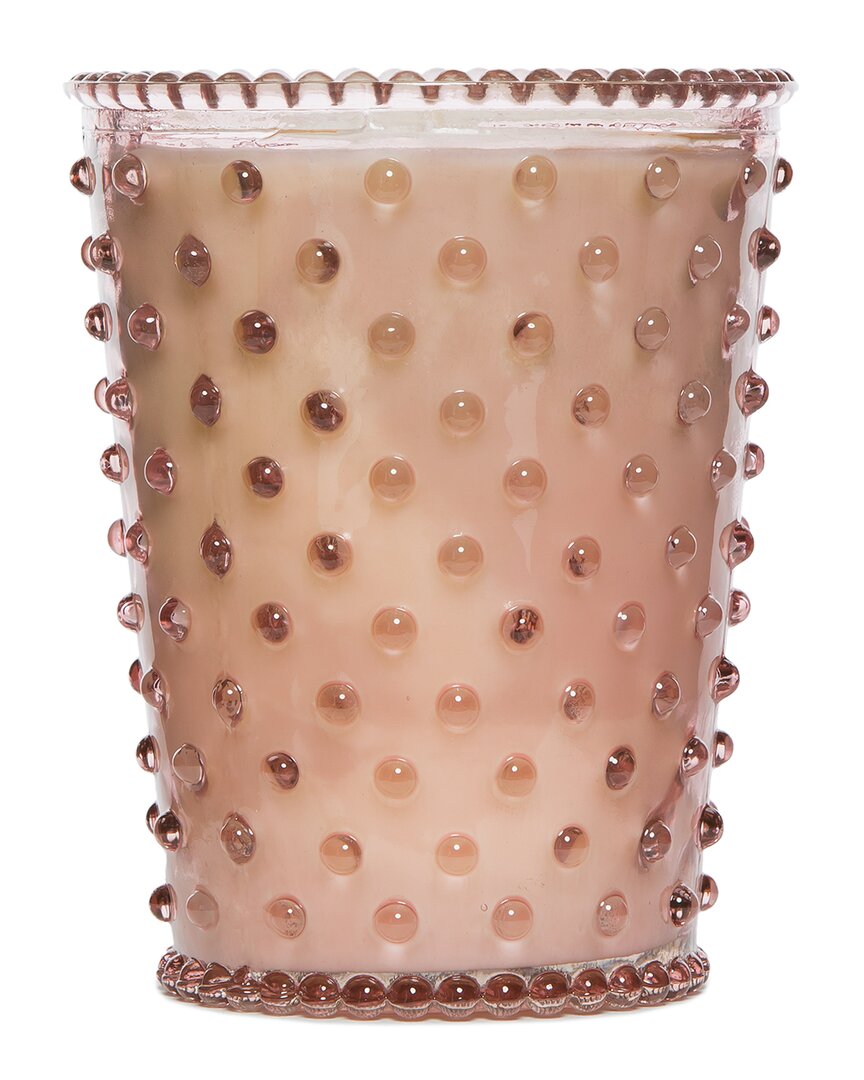 Simpatico Coral Hobnail Glass Candle In Pink