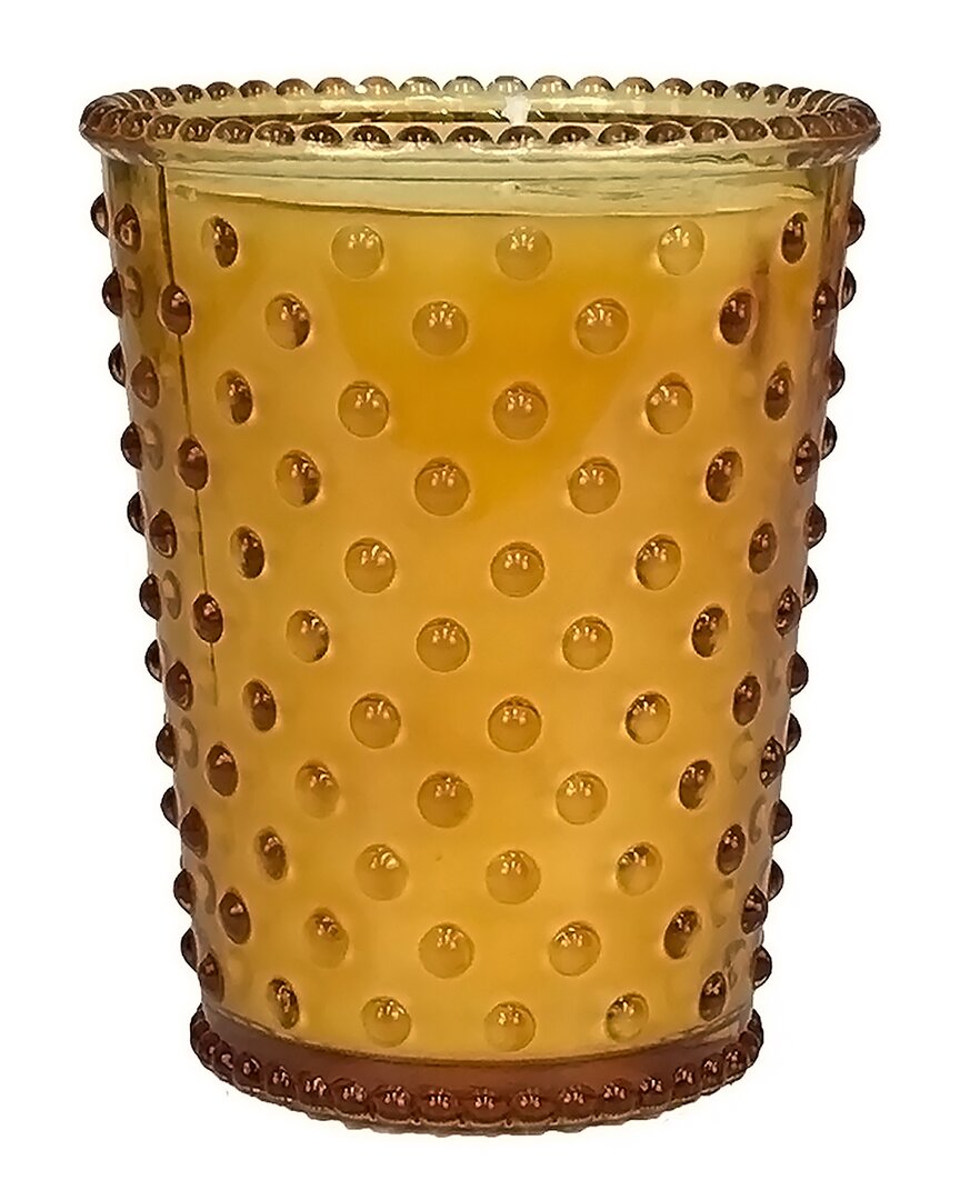 Simpatico Cedarwood Bonfire Hobnail Glass Candle In Yellow