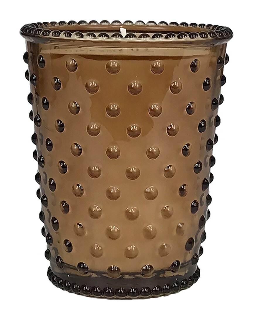 Simpatico Chestnut Hobnail Glass Candle In Brown