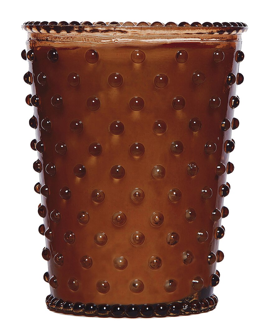 Simpatico Gingerbread Hobnail Glass Candle In Brown