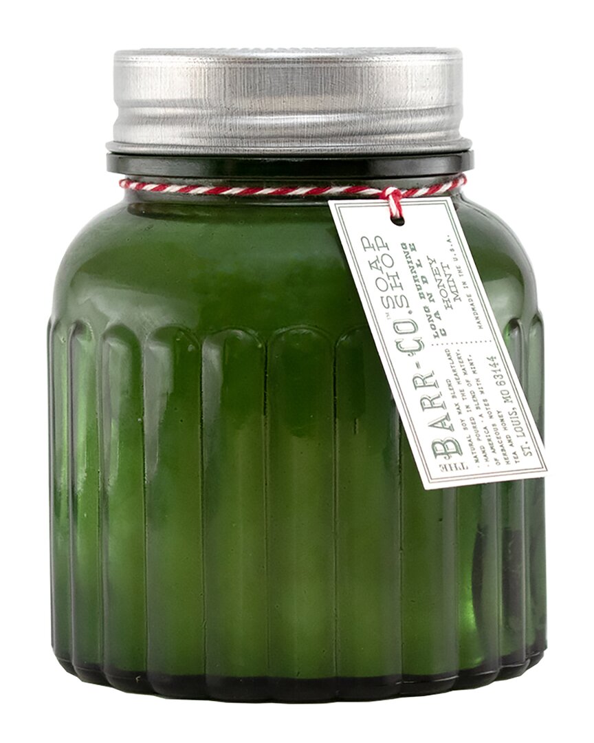 Barr-co. Soap Shop Honey Mint Apothecary Jar Candle In Green