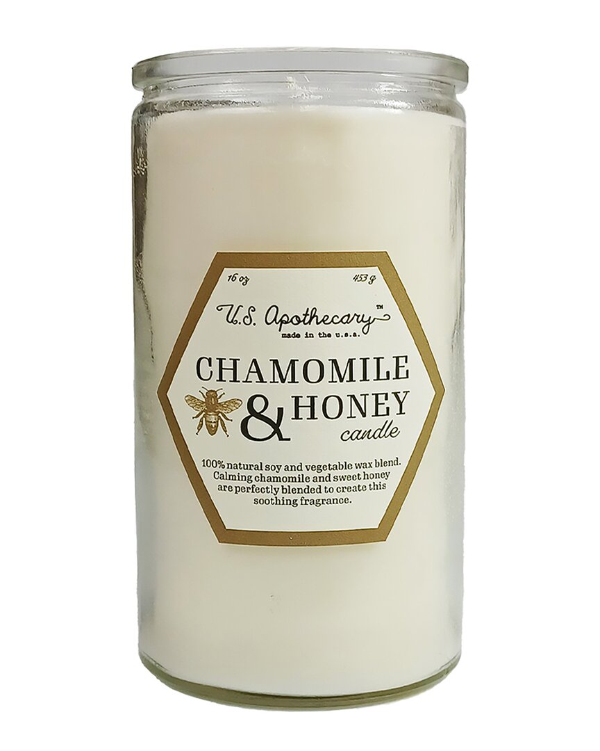 U.s. Apothecary Chamomile & Honey Natural Wax Candle In Clear