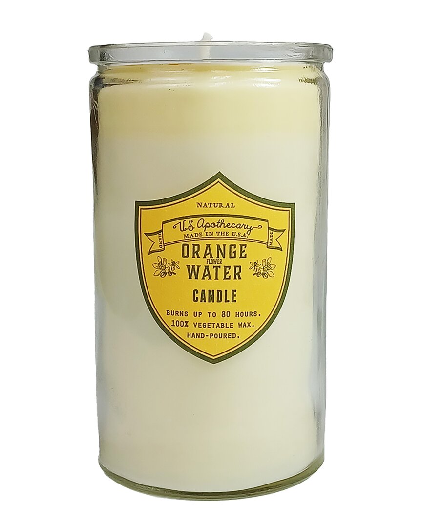 U.s. Apothecary Orange Water Natural Wax Candle In Clear