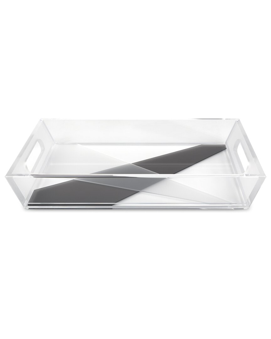 Wexel Art Clear Acrylic Tray With Slate & Frost Accents