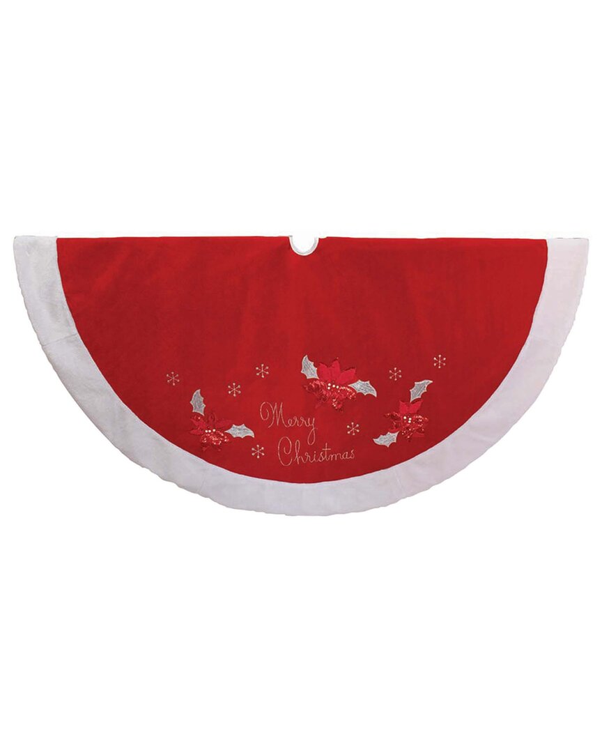 Kurt Adler Tree Skirt In Red