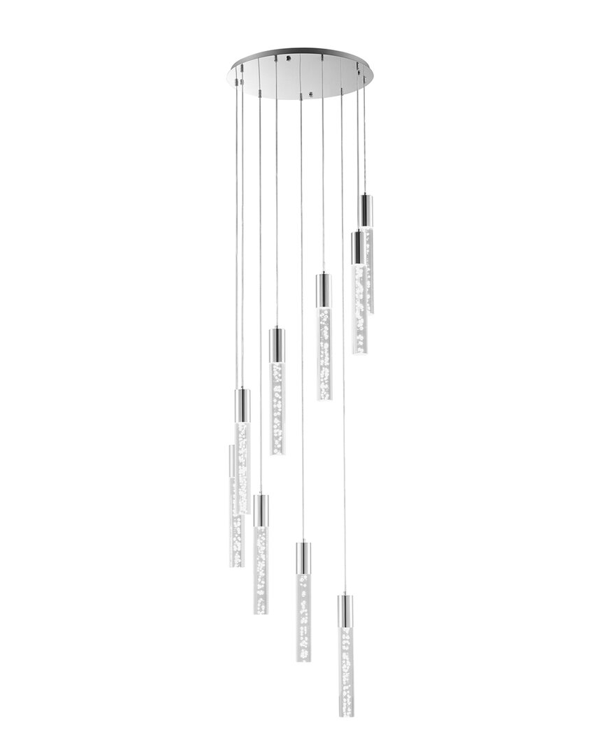Finesse Decor Sparkling Night Cylinder Chandelier In Silver