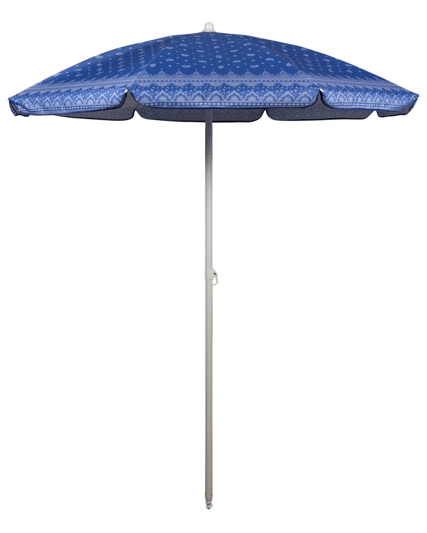 Oniva 5.5ft Paisley Portable Beach Umbrella In Blue