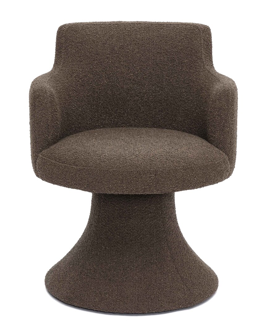 Tov Furniture Jeffree Performance Boucle Swivel Dining Chair In Brown