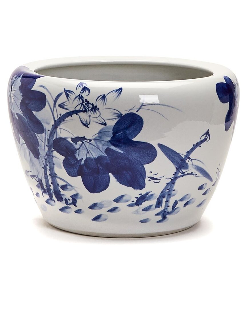 TWO'S COMPANY TWO'S COMPANY JAPANESE BLUE FLOWER PLANTER